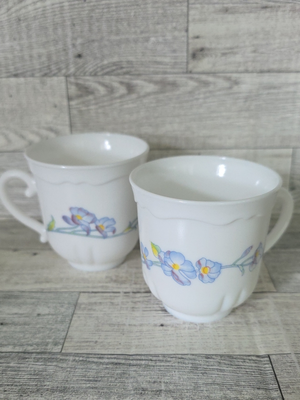Arcopal France Floral Porcelain Teacups - Set of 2